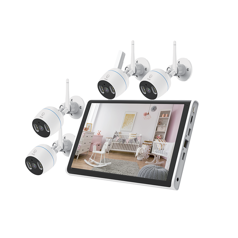 Kit da 4 telecamere wifi con schermo nvr tv