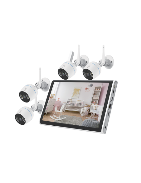 Kit da 4 telecamere wifi con schermo nvr tv