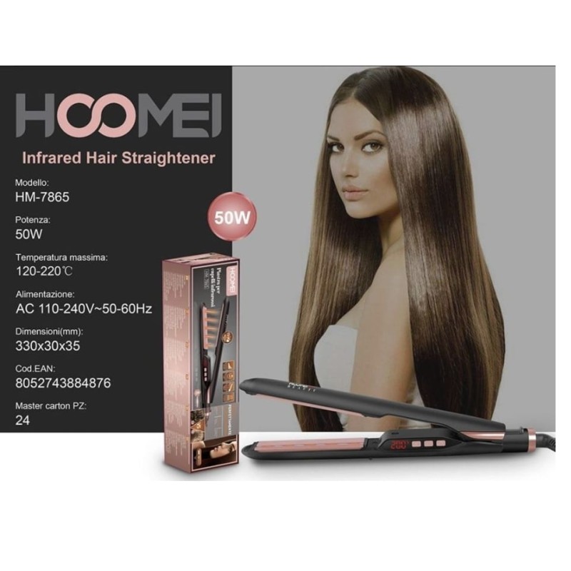 Piastra per capelli ad infrarossi hoomei hm-7865 50W