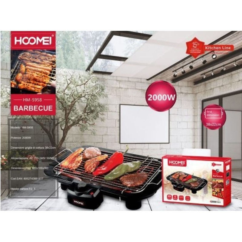 Barbecue 2000W hoomei hm-5958