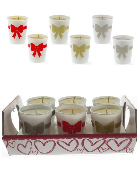 kit da 6 candele profumate omaggio vassoio