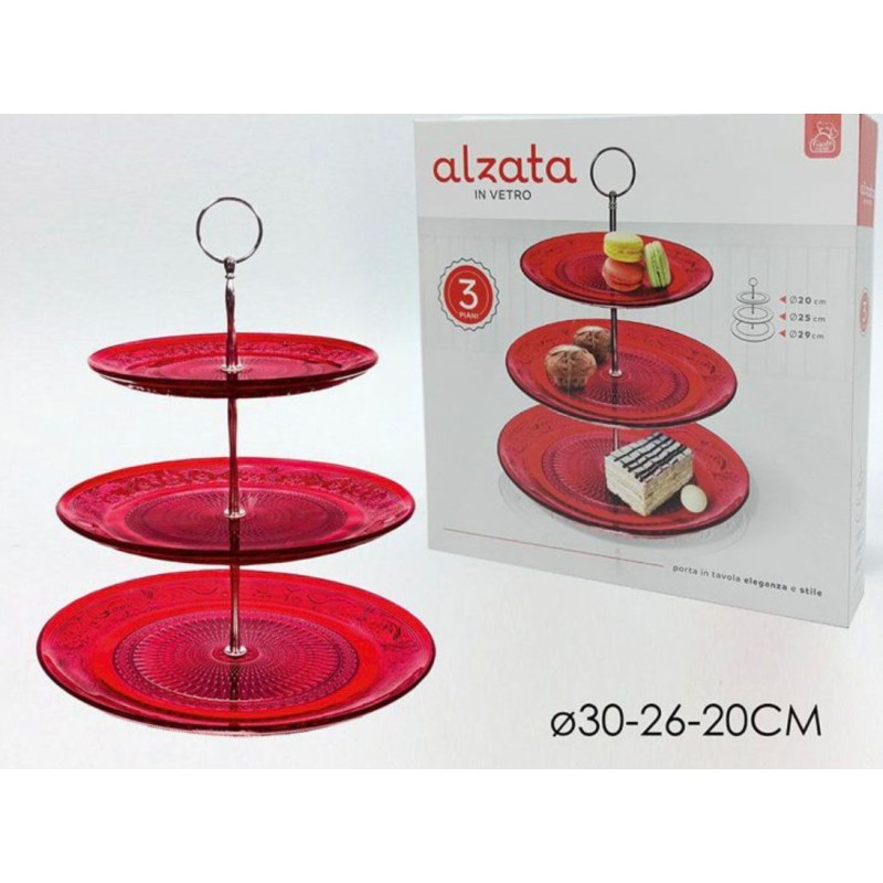 Alzata da 26cm centrotavola in vetro