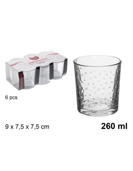 6 bicchieri acqua 260ml vetro