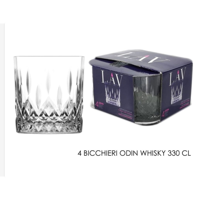 bicchieri odin whisky 330cl set da 4 LAV