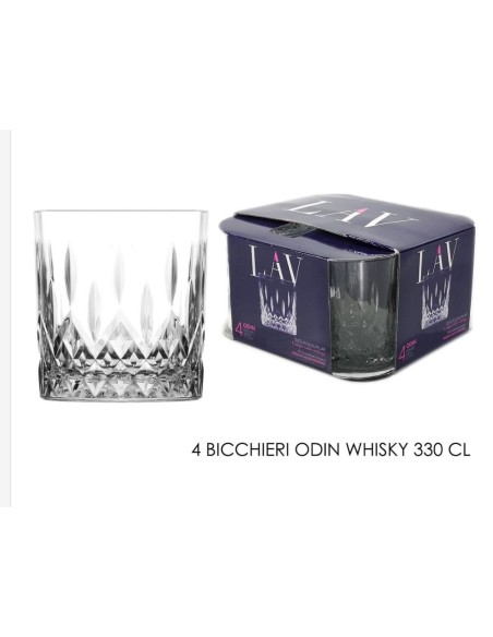 bicchieri odin whisky 330cl set da 4 LAV