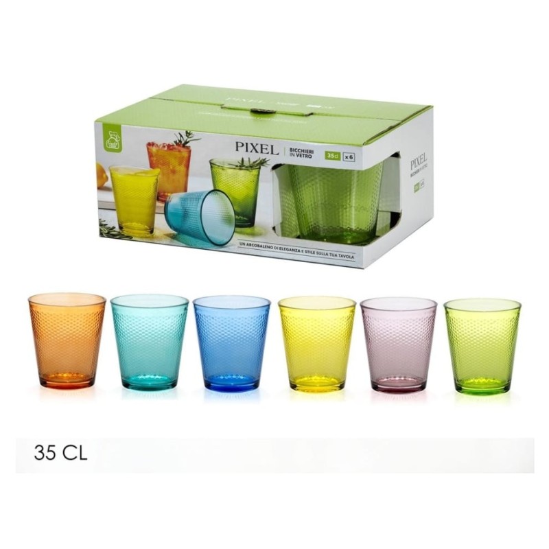 set bicchierini 6pz multicolore in vetro