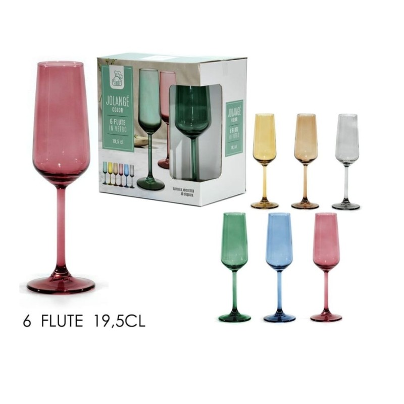 set da 6 flute calici 19,5cl