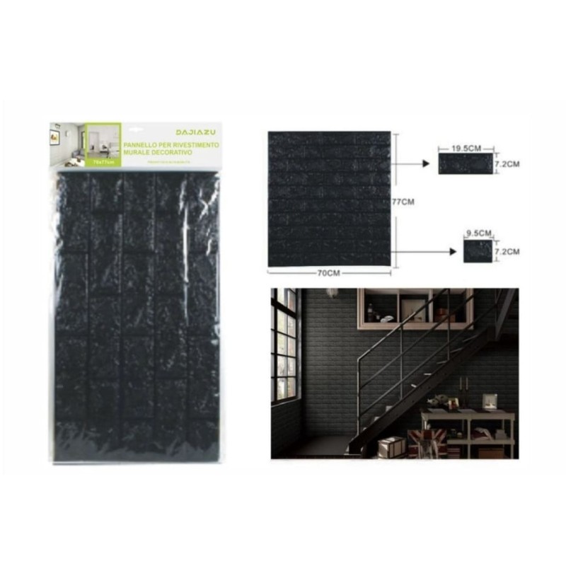 Adesivo da parete 3D 70x77cm vari colori