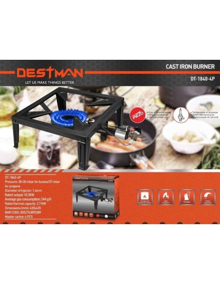 Fornello in ghisa destman dt-1880-4P