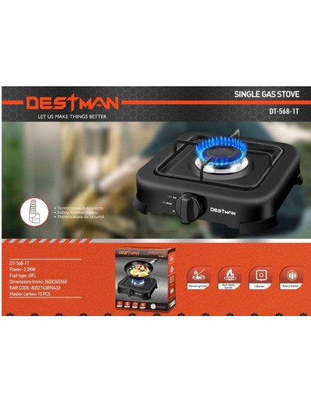 Fornello a gas singolo destman dt-568-1T