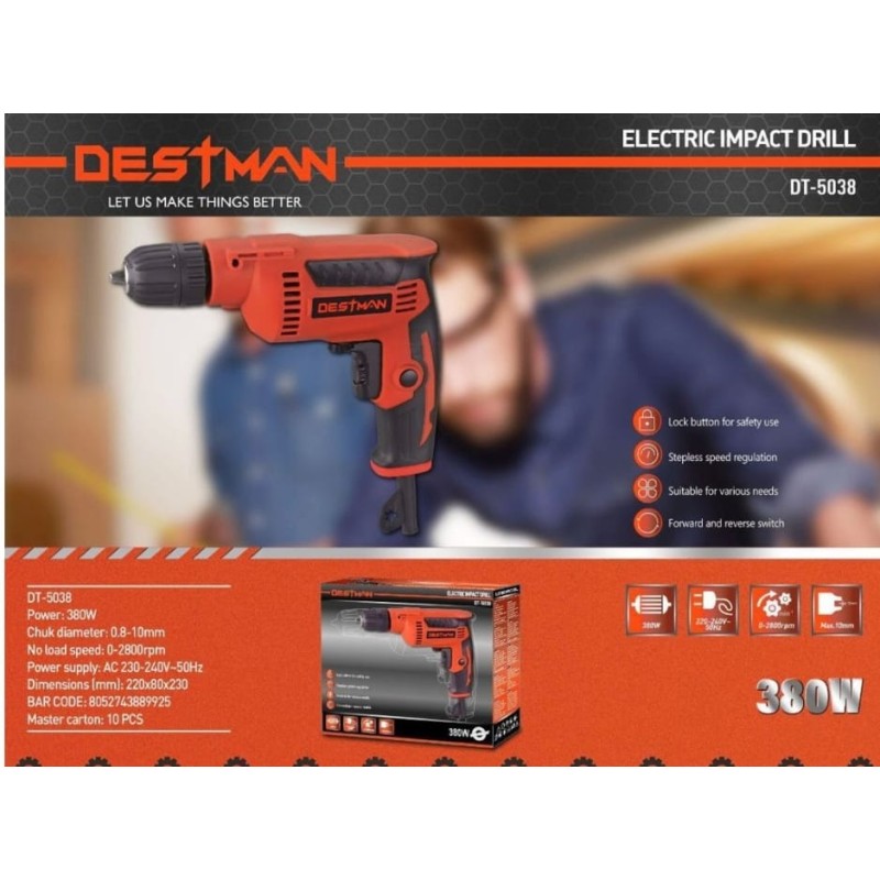 Trapano elettrico 380W destman dt-5038