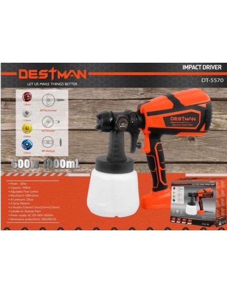 Pistola spray con filo destman dt-5570 1000ml 600W