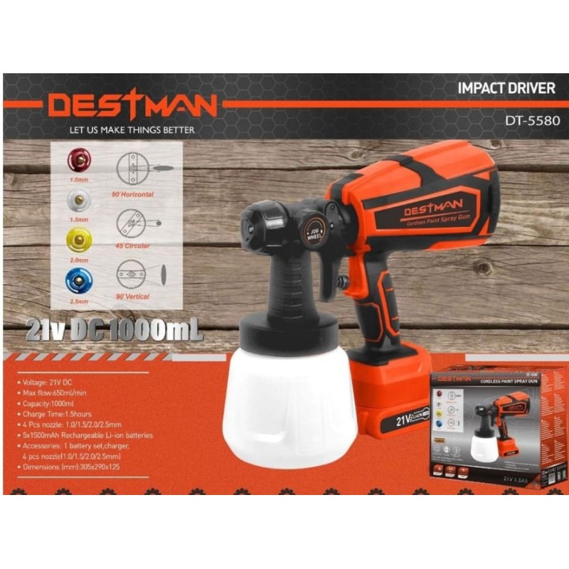 Pistola spray a batteria destman hm-5580