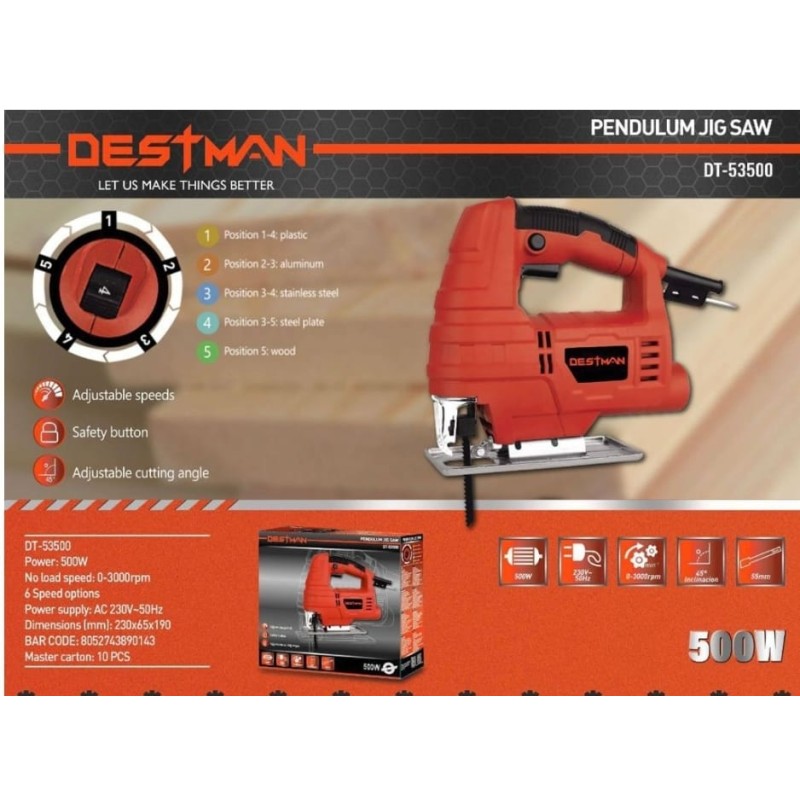 Sega a pendolo elettrica 500W destman dt-53500