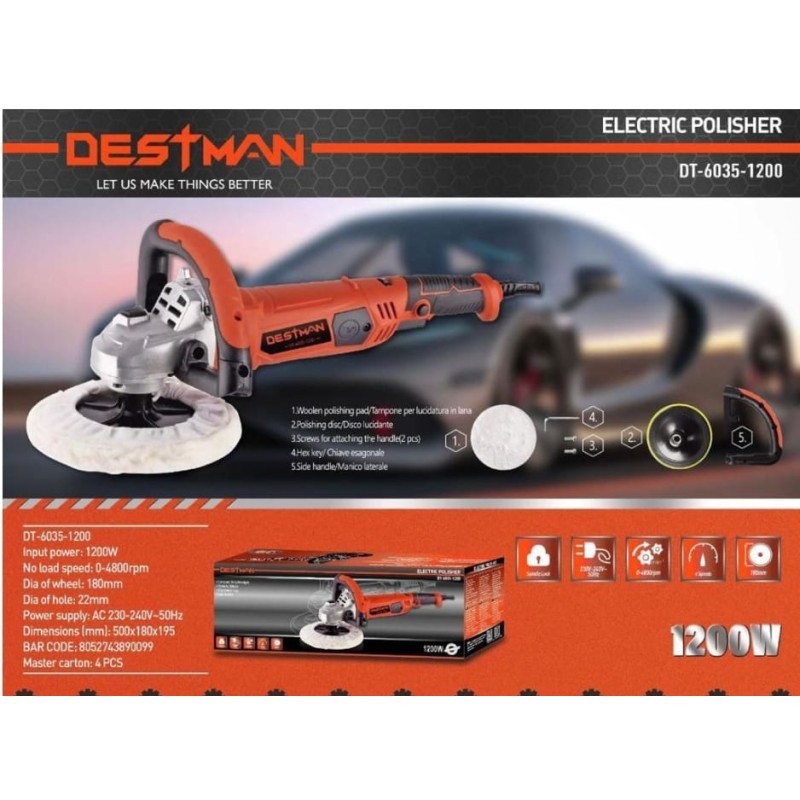 Lucidatrice elettrica destman dt-6035-1200