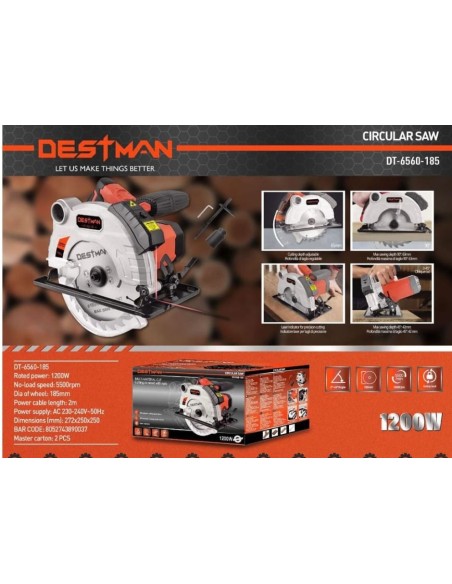 Sega circolare elettrica 1200W destman dt-6560-185