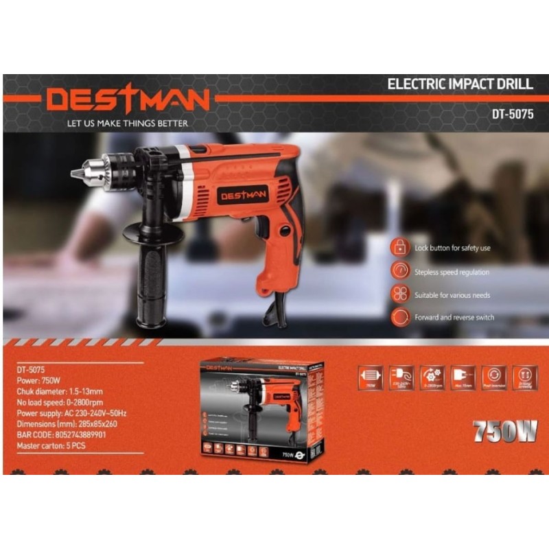 Trapano elettrico 750W destman dt-5075