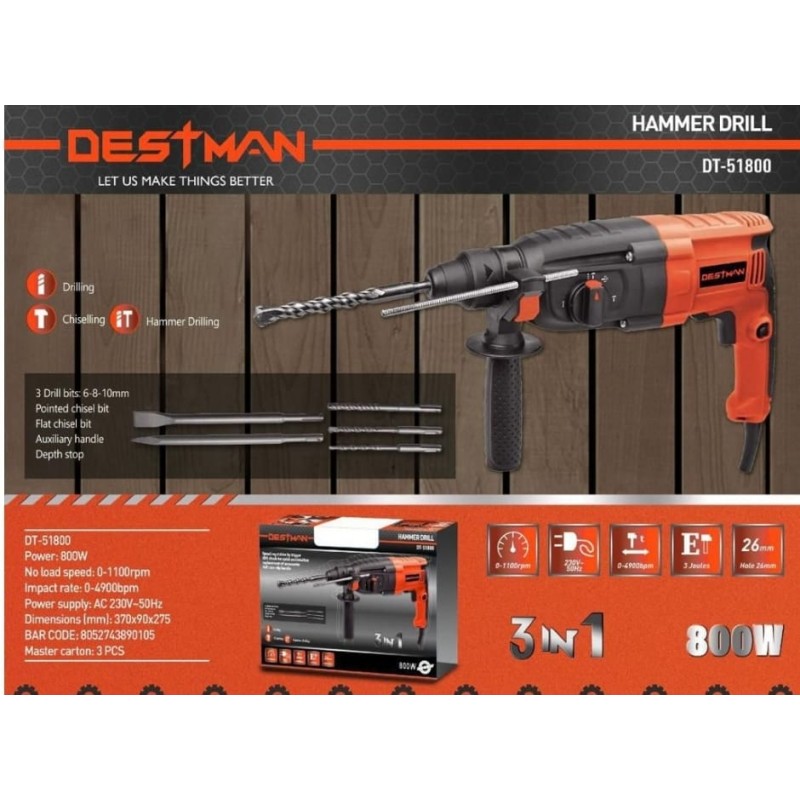 Trapano a percussione 800W destman dt-51800