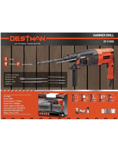 Trapano a percussione 800W destman dt-51800
