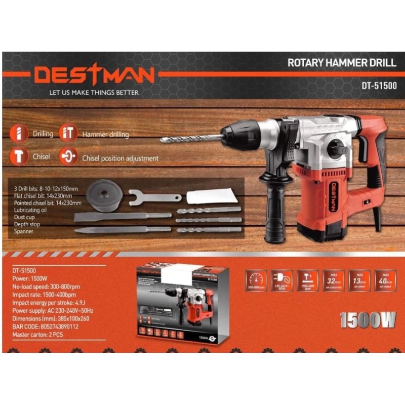 Trapano a percussione 1500W destman dt-51500