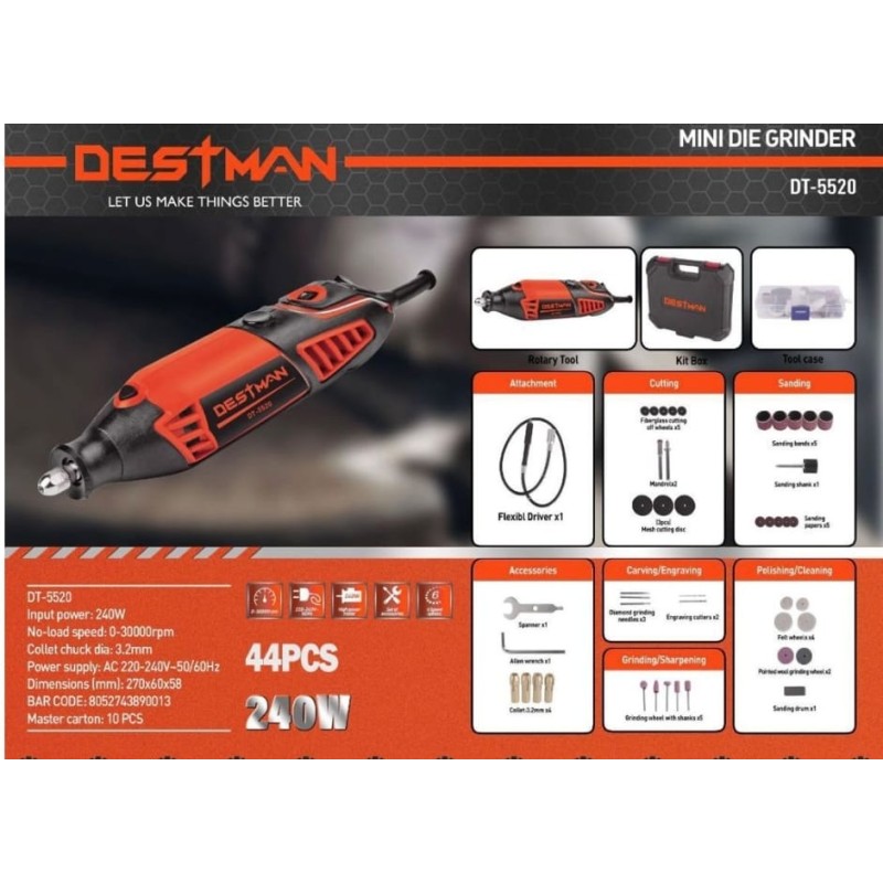Smerigliatrice mini elettrica 240W destman dt-5520
