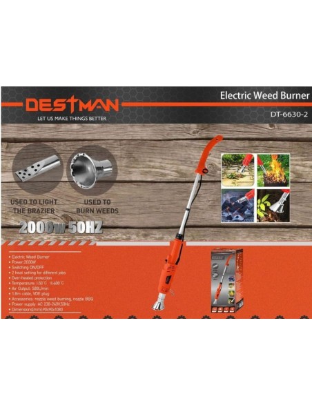 Bruciatore elettrico per erbacce destman dt-6630-2