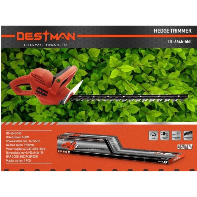 Tagliasiepi elettrica 500W destman dt-6645-550