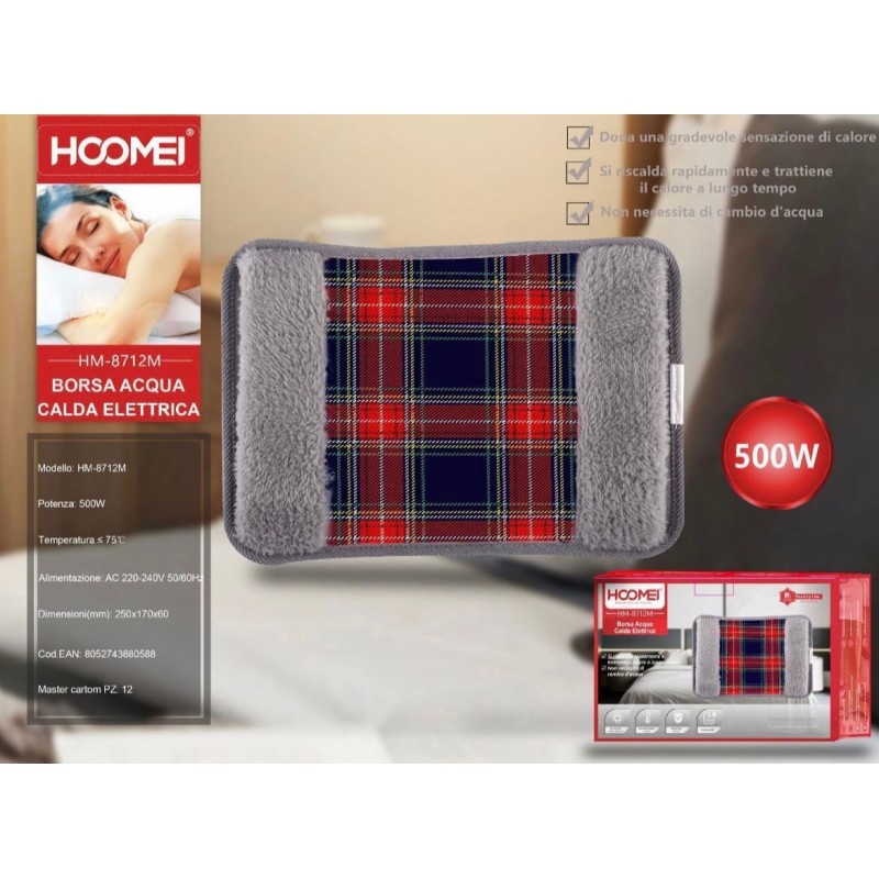 Borsa acqua calda elettrica 500W hoomei hm-8712M