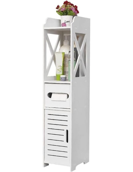 Mobiletto bagno salvaspazio legno