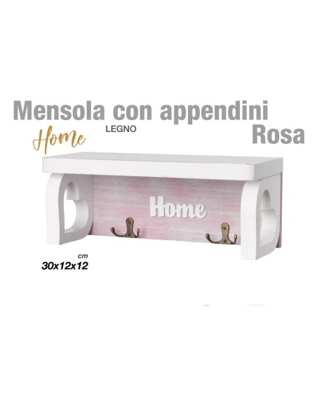 Mensola con appendini legno vari colori