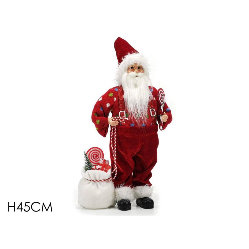 Babbo Natale 45cm con sacco e caramella