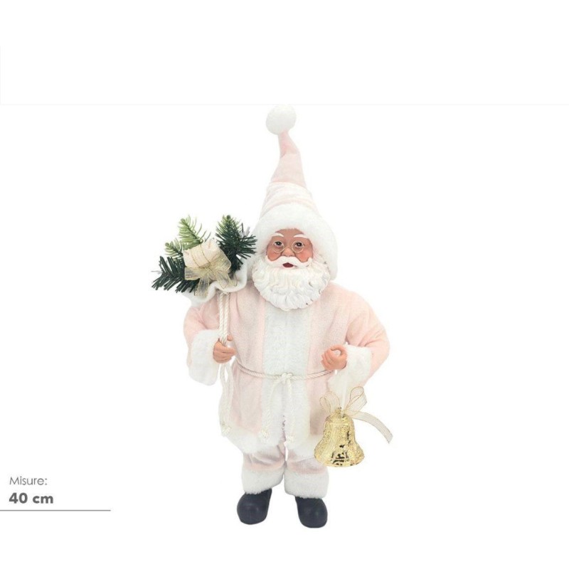 Babbo Natale rosa 40cm