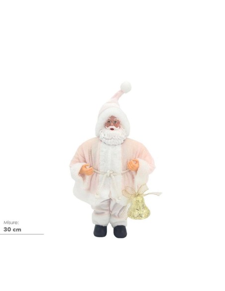 Babbo Natale rosa 30cm con campanella