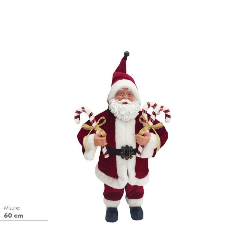 Babbo Natale 60cm con caramelle rosso