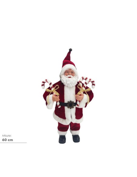 Babbo Natale 60cm con caramelle rosso