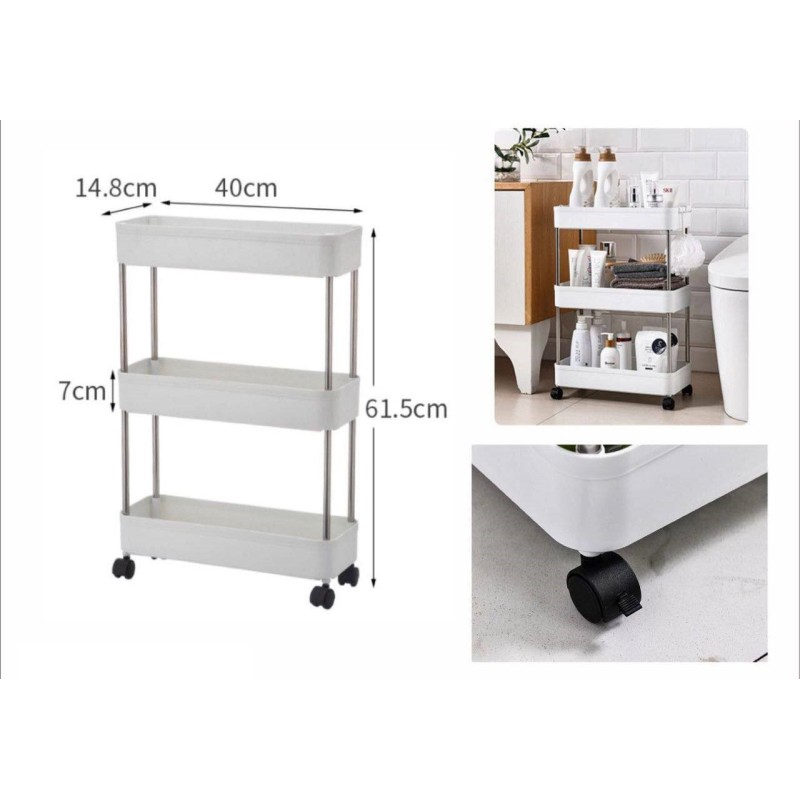 Carrello Carrellino Multiuso Mobile 3 piani