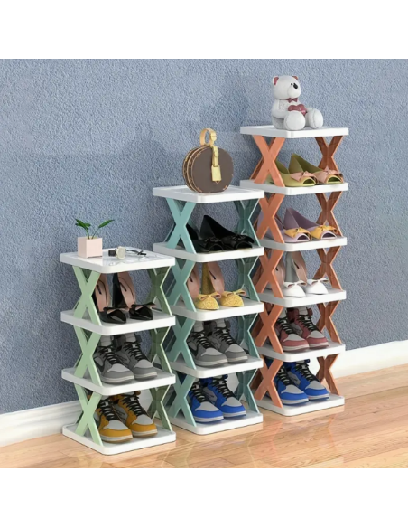 Scarpiera Staccabile In Plastica Multilivello 5 piani