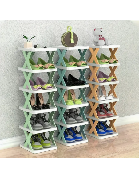 Scarpiera Staccabile In Plastica Multilivello 5 piani