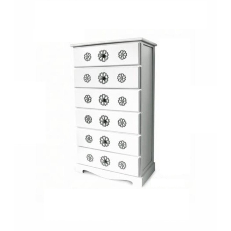 Mobiletto 6 cassetti fiori grigio