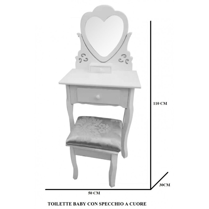 Toelette baby con specchio a cuore