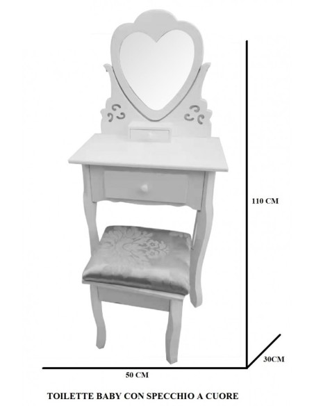 Toelette baby con specchio a cuore