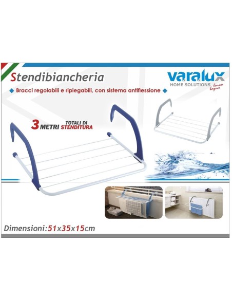 Stendibiancheria regolabile e ripiegabile 3 metri