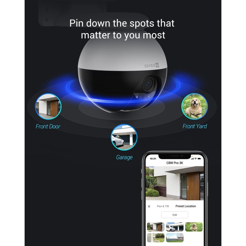 EZVIZ - Telecamera WiFi da Esterno Motorizzata...
