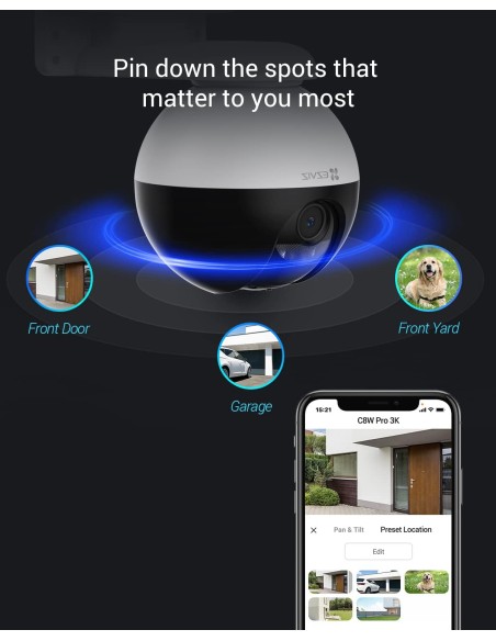 EZVIZ - Telecamera WiFi da Esterno Motorizzata 1080P 360°