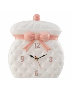Orologio ceramica da parete con fiocco vari colori
