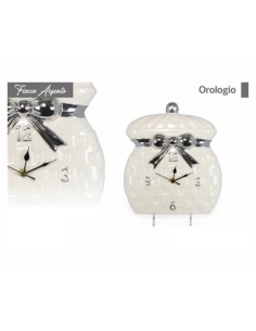 Orologio ceramica da parete con fiocco vari colori 2