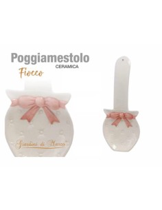 Poggiamestolo ceramica fiocco vari colori 2