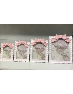 Portafoto con fiocco Rosa varie misure 2