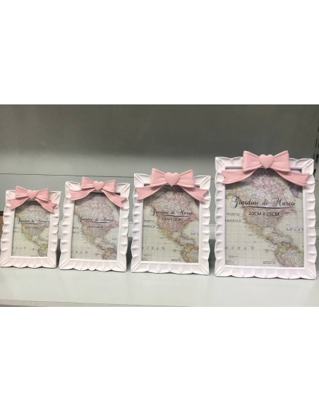 Portafoto con fiocco Rosa varie misure