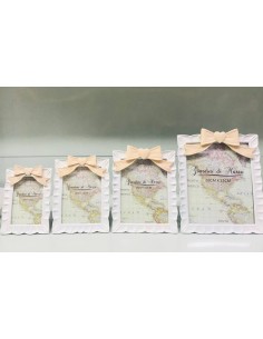 Portafoto con fiocco rosa antico varie misure 2